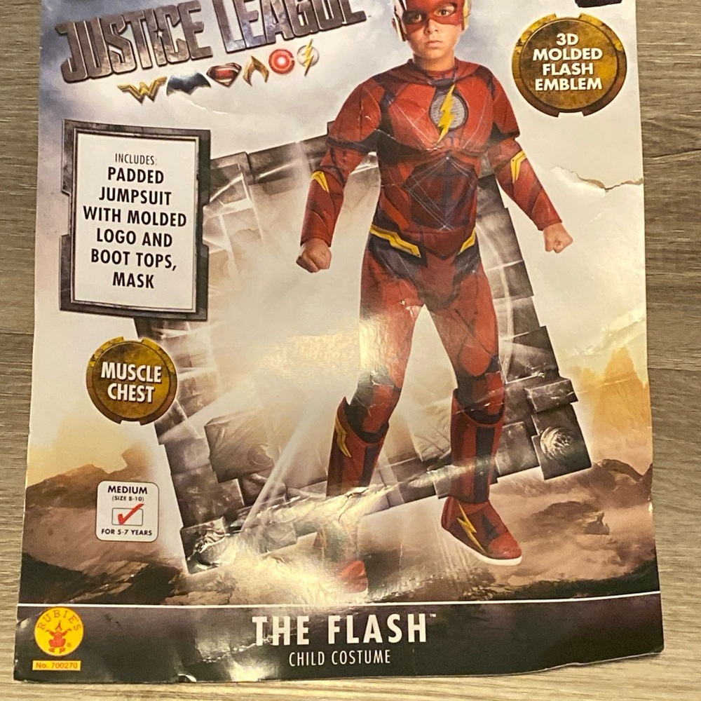 Rubie’s The Flash New! Justice League Halloween Costume size M 8-10